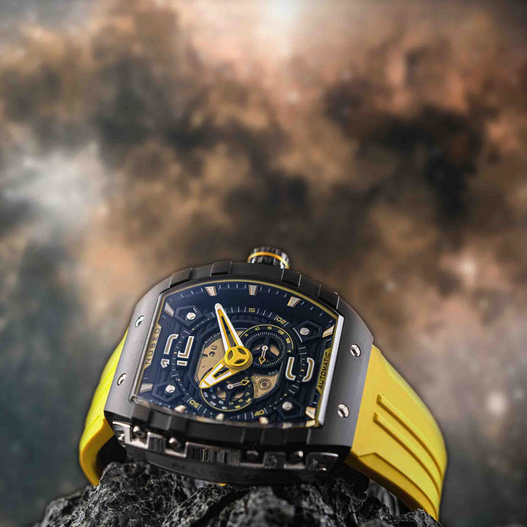 Nubeo Magellan 24 Hour Automatic Yellow Black - Watches.com - NB - 6087 - 08