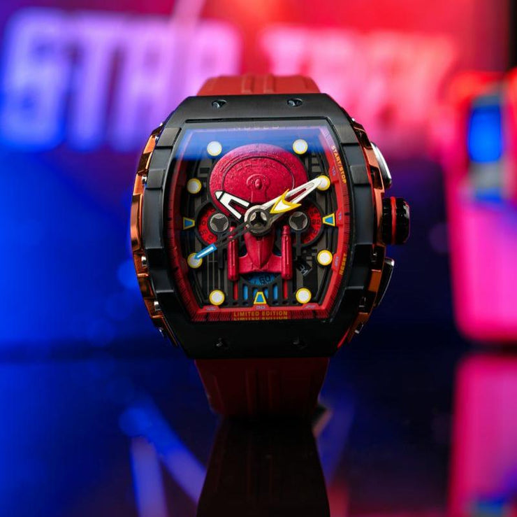 Nubeo Magellan Chronograph Star Trek Enterprise - d Limited Edition Command Red - Watches.com - NB - 6097 - 03