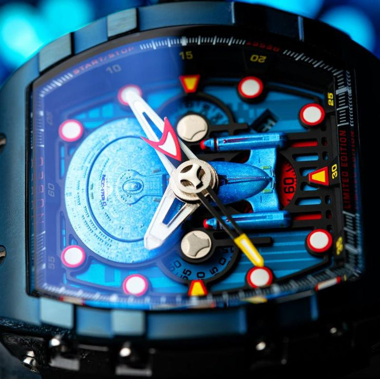 Nubeo Magellan Chronograph Star Trek Enterprise - d Limited Edition Medical Blue - Watches.com - NB - 6097 - 01