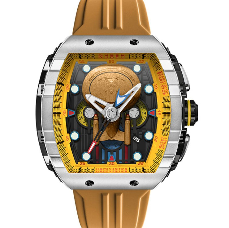 Nubeo Magellan Chronograph Star Trek Enterprise - d Limited Edition Security Yellow - Watches.com - NB - 6097 - 02