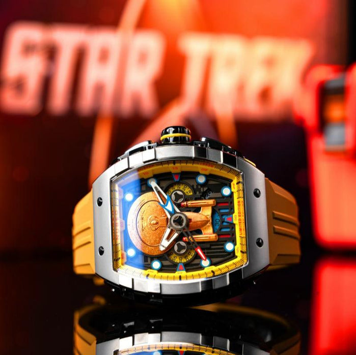 Nubeo Magellan Chronograph Star Trek Enterprise-d Limited Edition Security Yellow angled shot picture