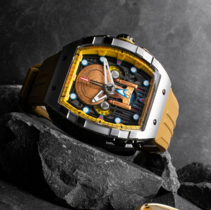 Nubeo Magellan Chronograph Star Trek Enterprise - d Limited Edition Security Yellow - Watches.com - NB - 6097 - 02