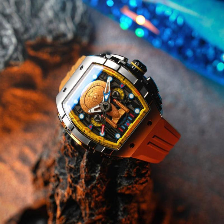 Nubeo Magellan Chronograph Star Trek Enterprise - d Limited Edition Security Yellow - Watches.com - NB - 6097 - 02