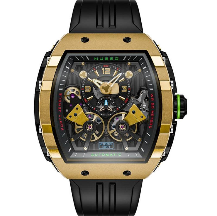 Nubeo Magellan Double Barrel Automatic Black Gold - Watches.com - NB - 6100 - 05