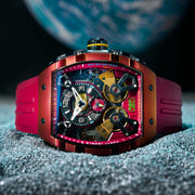 Nubeo Magellan Double Barrel Automatic Firebrick Red - Watches.com - NB - 6100 - 04