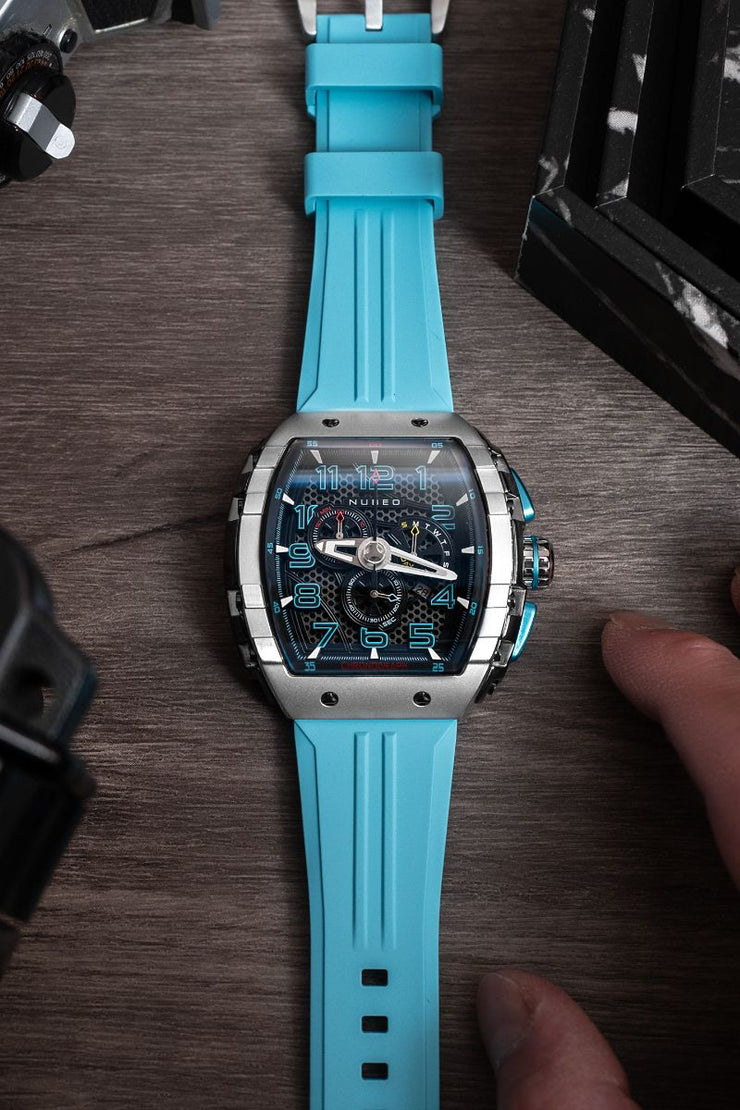 Nubeo Magellan Retrograde Chronograph Aster Blue - Watches.com - NB - 6088 - 02