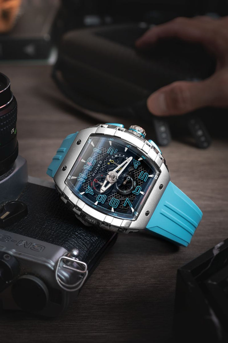 Nubeo Magellan Retrograde Chronograph Aster Blue - Watches.com - NB - 6088 - 02