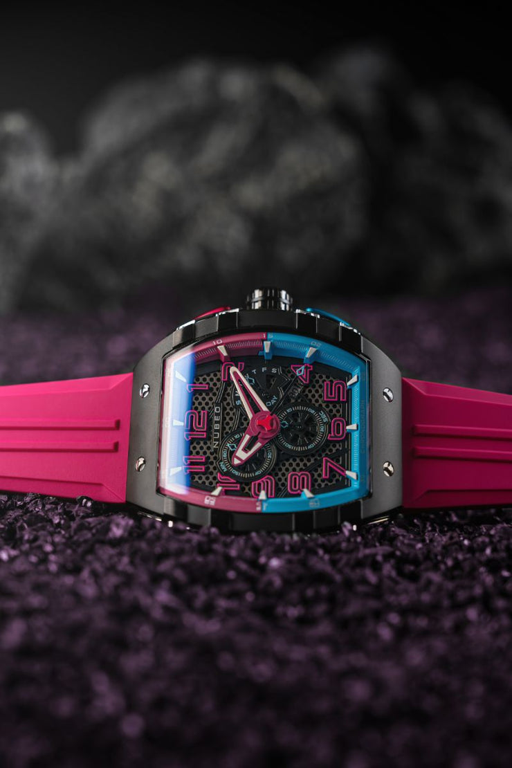 Nubeo Magellan Retrograde Chronograph Bubblegum Pink - Watches.com - NB - 6088 - 07