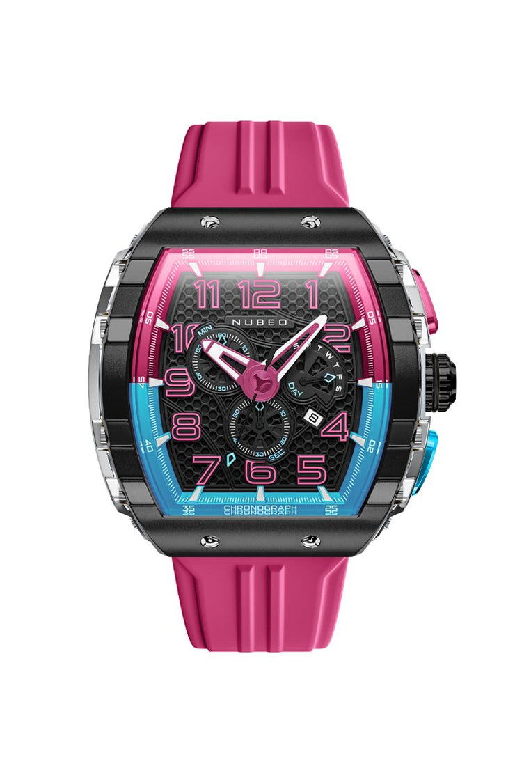 Nubeo Magellan Retrograde Chronograph Bubblegum Pink - Watches.com - NB - 6088 - 07