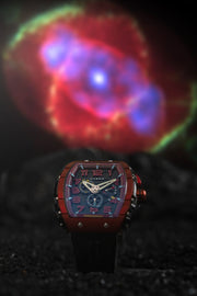 Nubeo Magellan Retrograde Chronograph Crimson Red - Watches.com - NB - 6088 - 03