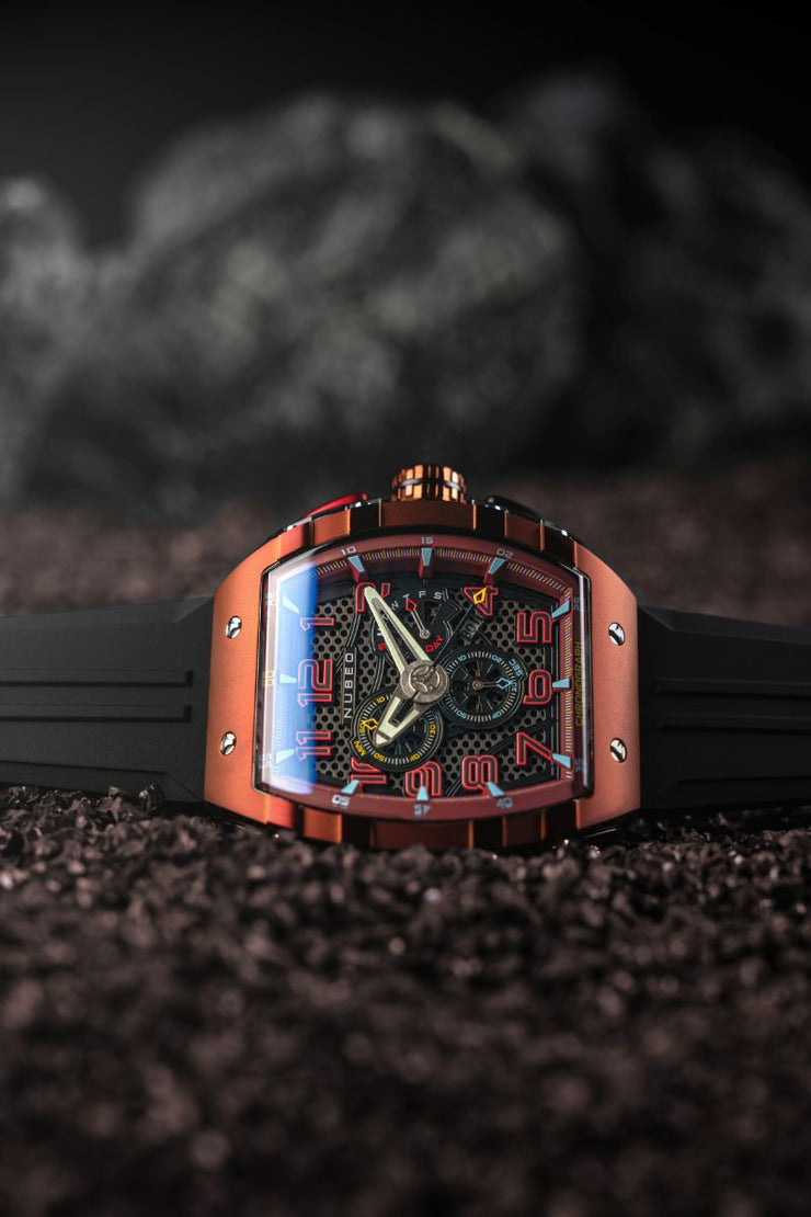 Nubeo Magellan Retrograde Chronograph Crimson Red - Watches.com - NB - 6088 - 03