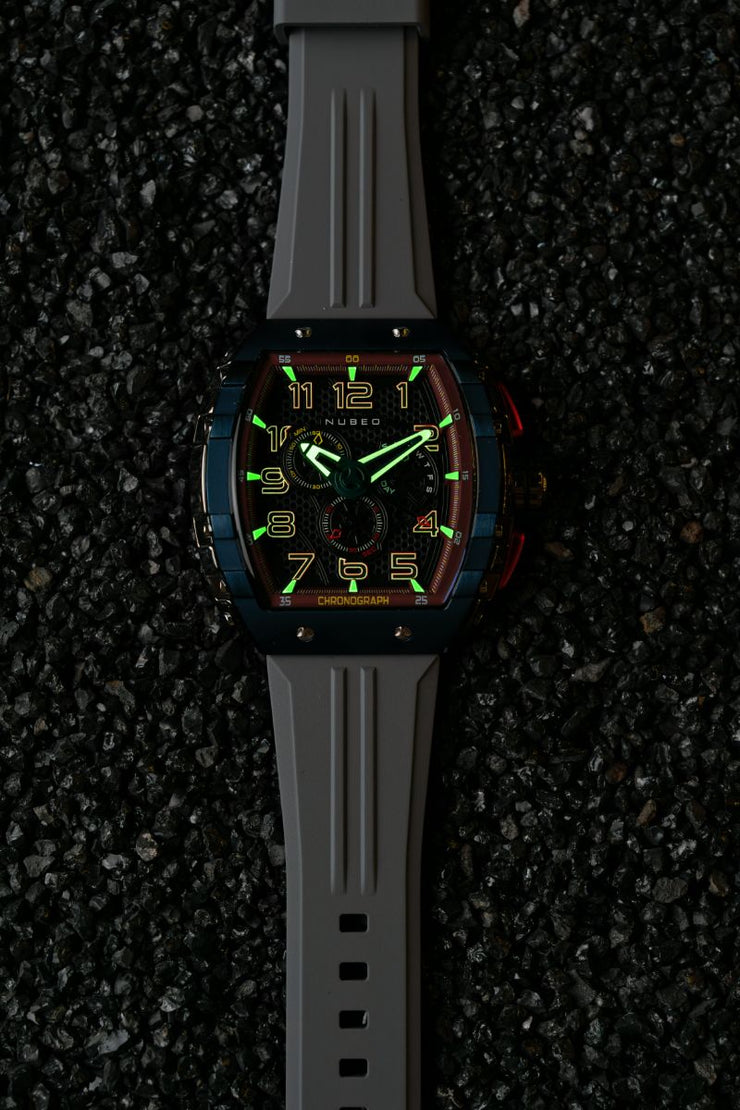 Nubeo Magellan Retrograde Chronograph Spaceship Black - Watches.com - NB - 6088 - 08