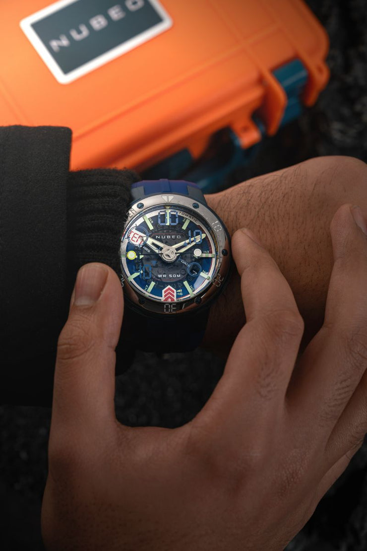 Nubeo Mariner 9 Automatic Limited Edition Interstellar Blue - Watches.com - NB - 6090 - 33