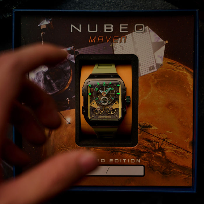 Nubeo Maven Automatic Dark Khaki Limited Edition angled shot picture