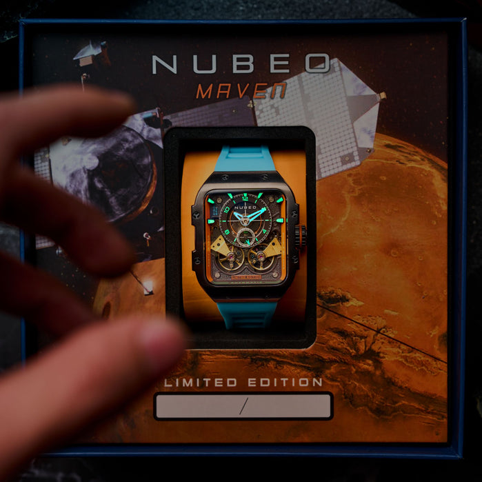 Nubeo Maven Automatic Neptune Blue Limited Edition angled shot picture