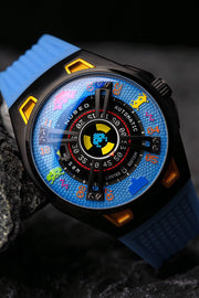 Nubeo OAO Automatic Space Invaders Limited Edition Cosmic Blue - Watches.com - NB - 6099 - SI - 03