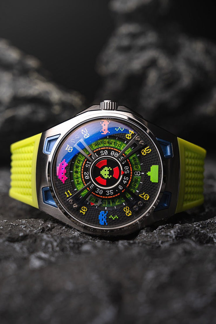 Nubeo OAO Automatic Space Invaders Limited Edition Galaxy Green - Watches.com - NB - 6099 - SI - 01