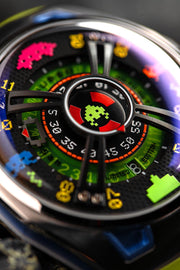 Nubeo OAO Automatic Space Invaders Limited Edition Galaxy Green - Watches.com - NB - 6099 - SI - 01