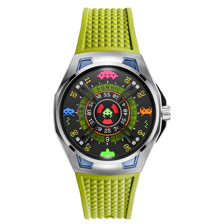 Nubeo OAO Automatic Space Invaders Limited Edition Galaxy Green - Watches.com - NB - 6099 - SI - 01