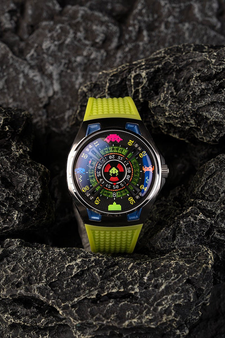 Nubeo OAO Automatic Space Invaders Limited Edition Galaxy Green - Watches.com - NB - 6099 - SI - 01