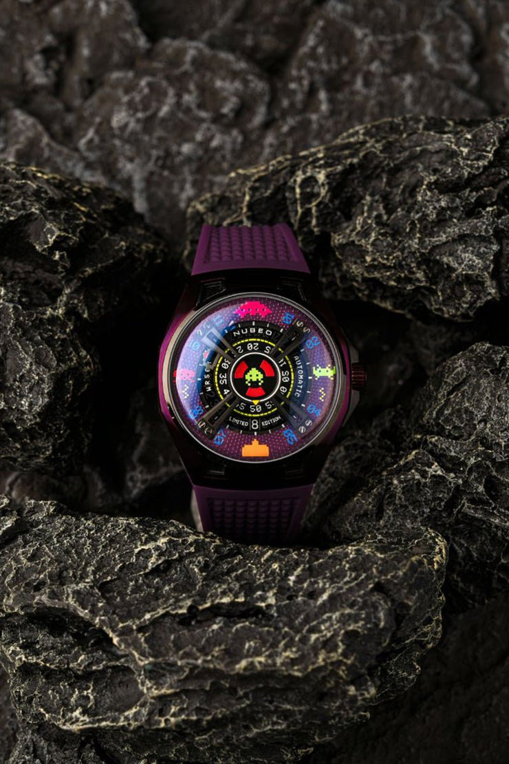 Nubeo OAO Automatic Space Invaders Limited Edition Invader Indigo - Watches.com - NB - 6099 - SI - 05