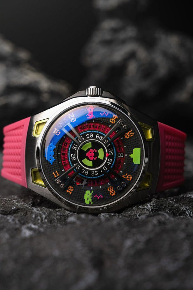 Nubeo OAO Automatic Space Invaders Limited Edition Plasma Pink - Watches.com - NB - 6099 - SI - 02