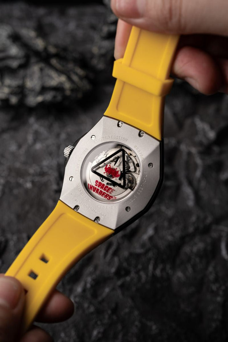 Nubeo OAO Automatic Space Invaders Limited Edition Solar Yellow - Watches.com - NB - 6099 - SI - 04