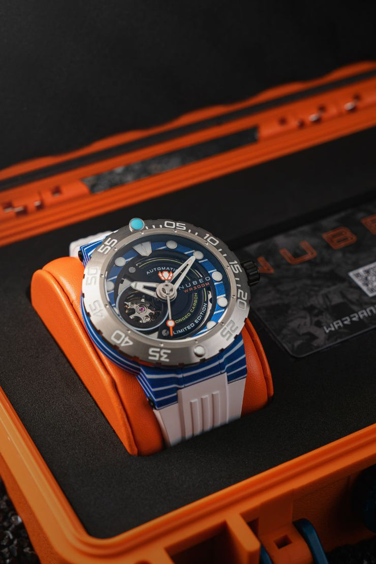 Nubeo Opportunity Automatic Forged Carbon Fiber Limited Edition Carbon Blue - Watches.com - NB - 6085 - 02