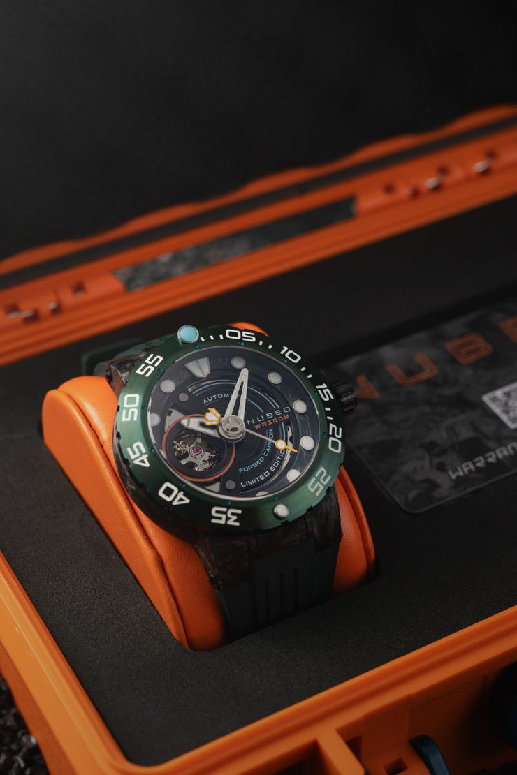 Nubeo Opportunity Automatic Forged Carbon Fiber Limited Edition Carbon Green - Watches.com - NB - 6085 - 04