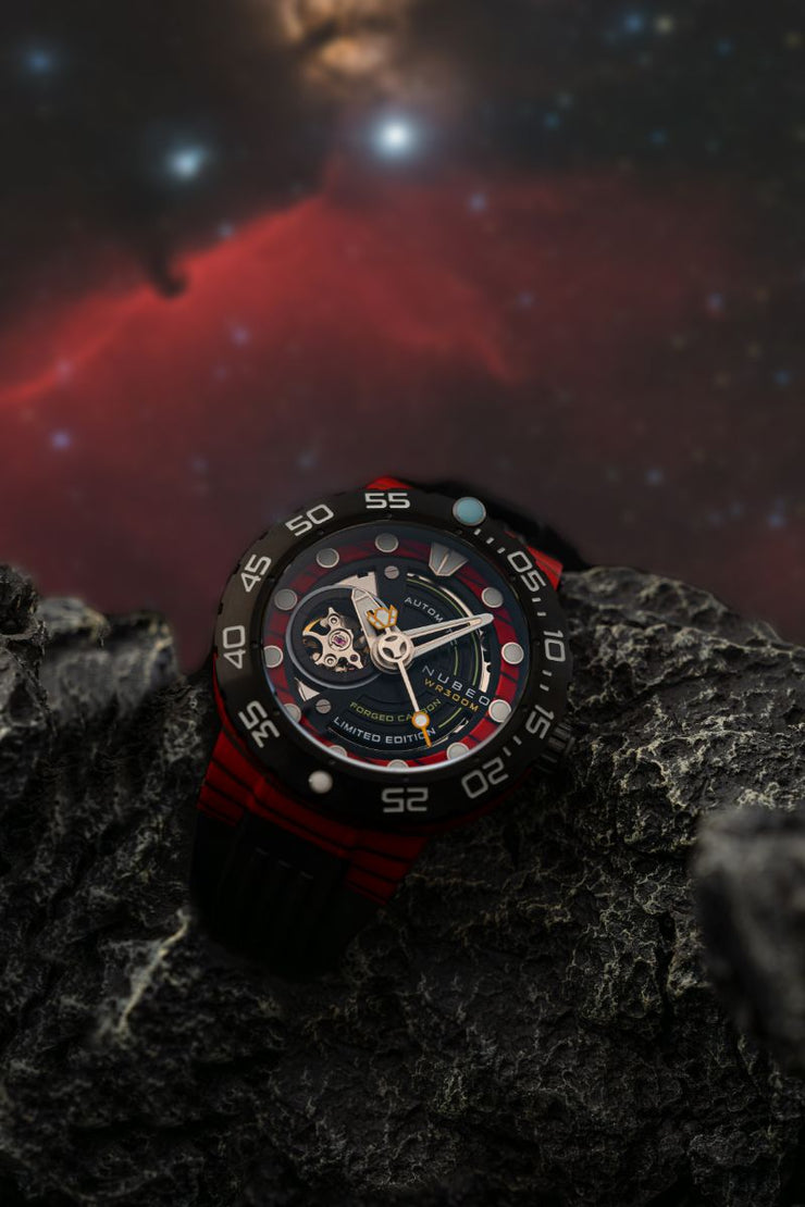 Nubeo Opportunity Automatic Forged Carbon Fiber Limited Edition Carbon Red - Watches.com - NB - 6085 - 03