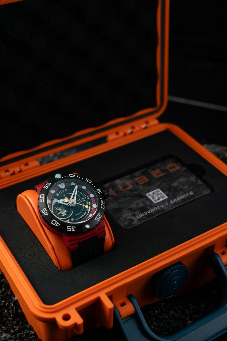 Nubeo Opportunity Automatic Forged Carbon Fiber Limited Edition Carbon Red - Watches.com - NB - 6085 - 03