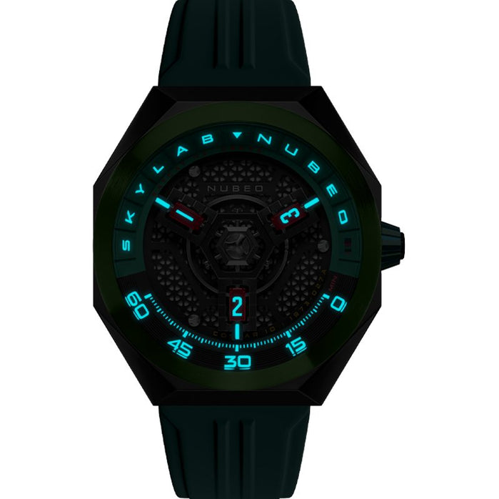 Nubeo Skylab Automatic Forest Green Limited Edition angled shot picture