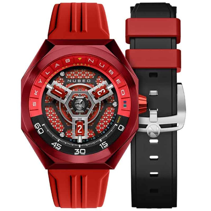 Nubeo Skylab Automatic Hazard Red Limited Edition - Watches.com - NB - 6083 - 0C