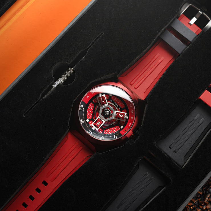 Nubeo Skylab Automatic Hazard Red Limited Edition - Watches.com - NB - 6083 - 0C