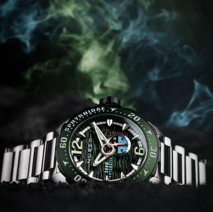 Nubeo Sphyrnidae Automatic Limited Edition Kelp Green - Watches.com - NB - 6092 - 44