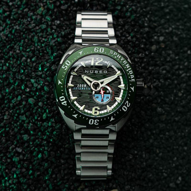 Nubeo Sphyrnidae Automatic Limited Edition Kelp Green - Watches.com - NB - 6092 - 44