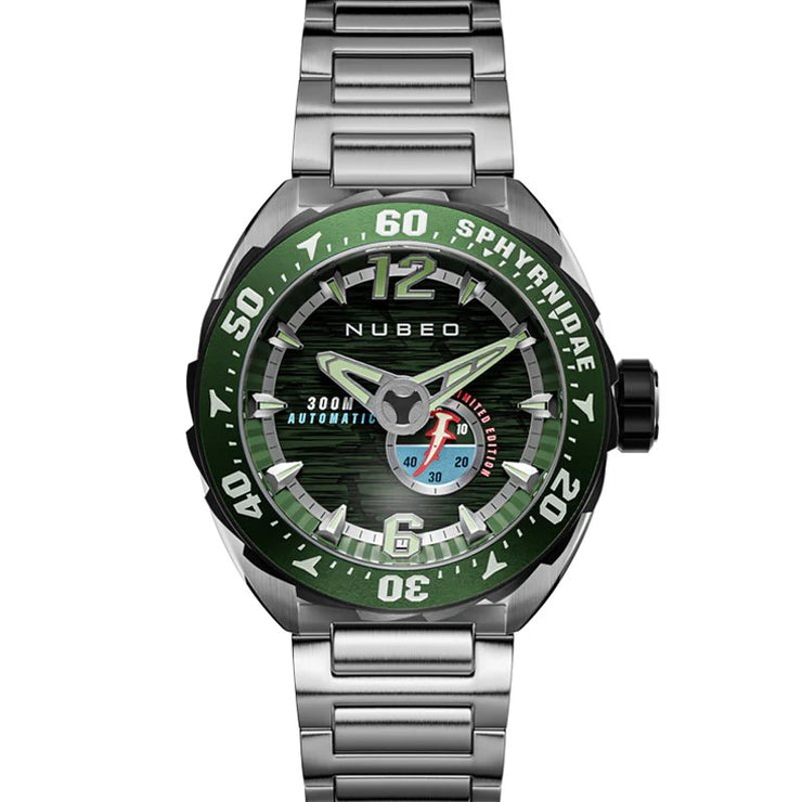 Nubeo Sphyrnidae Automatic Limited Edition Kelp Green - Watches.com - NB - 6092 - 44