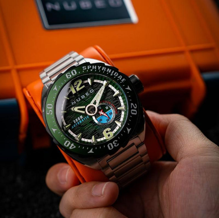 Nubeo Sphyrnidae Automatic Limited Edition Kelp Green - Watches.com - NB - 6092 - 44