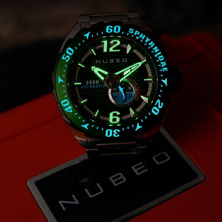 Nubeo Sphyrnidae Automatic Limited Edition Kelp Green - Watches.com - NB - 6092 - 44