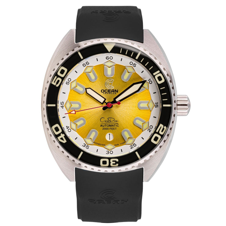 Ocean Crawler Core Diver Automatic Yellow Refractor Summer Limited Edition - Watches.com - 