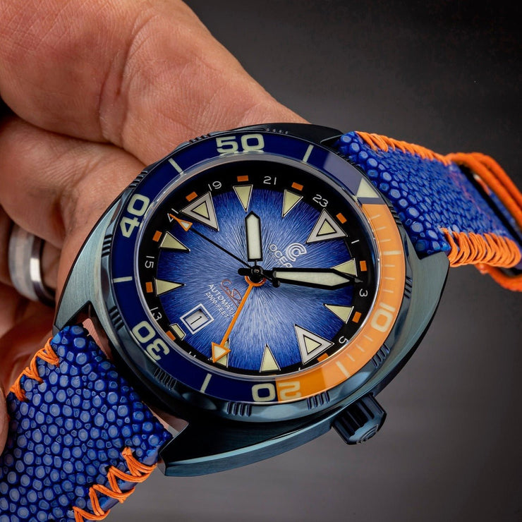 Ocean Crawler Core Diver GMT Swiss Automatic V3 Blue Steel DLC Limited Edition - Watches.com - 