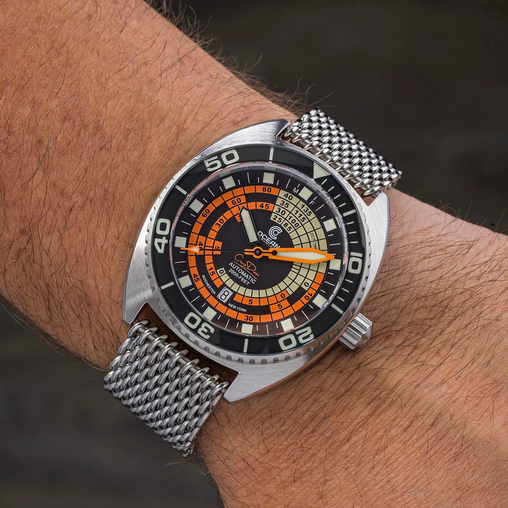 Ocean Crawler Decompression Timer Automatic Black Orange Limited Edition - Watches.com - 