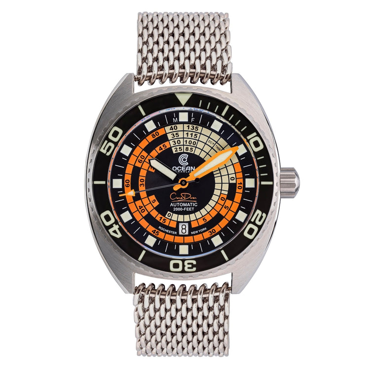 Ocean Crawler Decompression Timer Automatic Black Orange Limited Edition - Watches.com - 