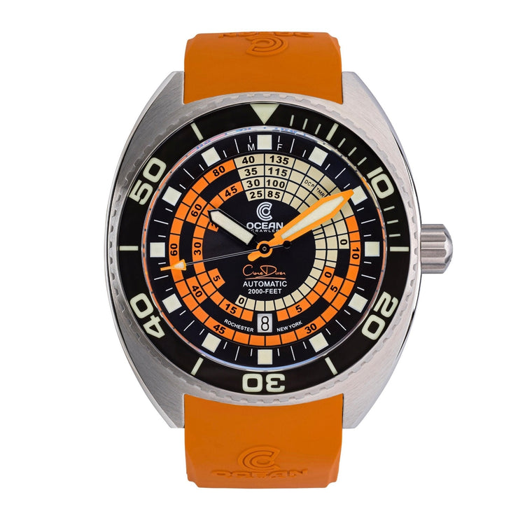 Ocean Crawler Decompression Timer Automatic Black Orange Limited Edition - Watches.com - 