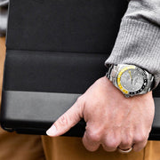 Oceaneva Deep Marine Explorer GMT 1250M Pro Diver Silver Yellow - Watches.com - SL.BK.RH.YL.GMT.ST