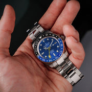 Oceaneva Deep Marine Explorer GMT Automatic 1250M Pro Diver Blue - Watches.com - BL.BL.NH.BK.GMT.ST