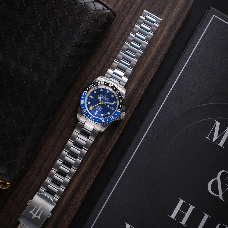 Oceaneva Deep Marine Explorer GMT Automatic 1250M Pro Diver Blue - Watches.com - BL.BL.NH.BK.GMT.ST