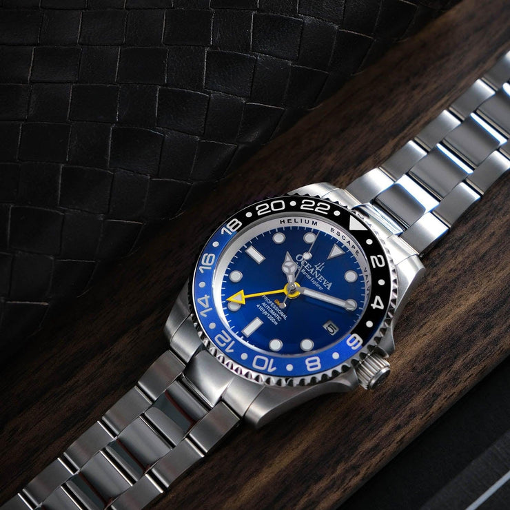 Oceaneva Deep Marine Explorer GMT Automatic 1250M Pro Diver Blue - Watches.com - BL.BL.NH.BK.GMT.ST