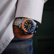 Oceaneva Deep Marine Explorer GMT Automatic 1250M Pro Diver Blue Orange - Watches.com - BL.BL.NH.OY.GMT.ST