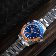 Oceaneva Deep Marine Explorer GMT Automatic 1250M Pro Diver Blue Orange - Watches.com - BL.BL.NH.OY.GMT.ST